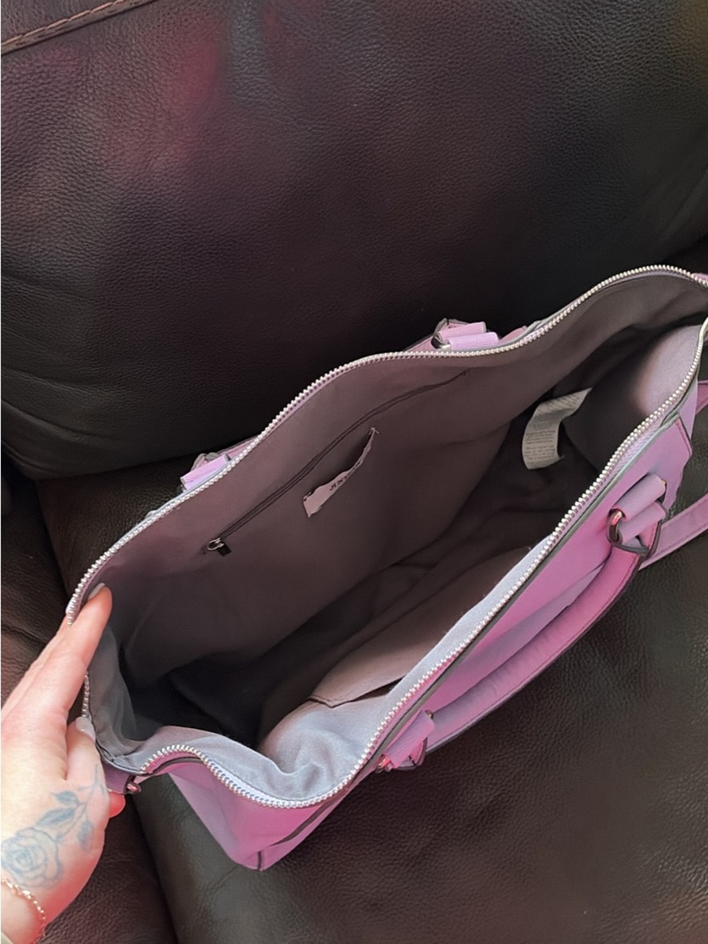 JustFab Pink Top-Zip Satchel Bag